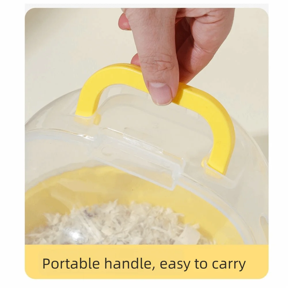 

Large Space Portable Hamster Cage Breathable Comfortable Habitat Travel Hamster Carrier Handheld Transparent