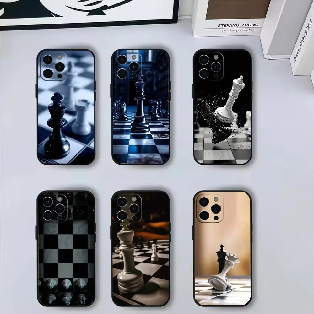 

chess wallpaper Phone Case For iPhone17,16,15,14,13,12,11 Plus,Pro Max Soft Black Cover