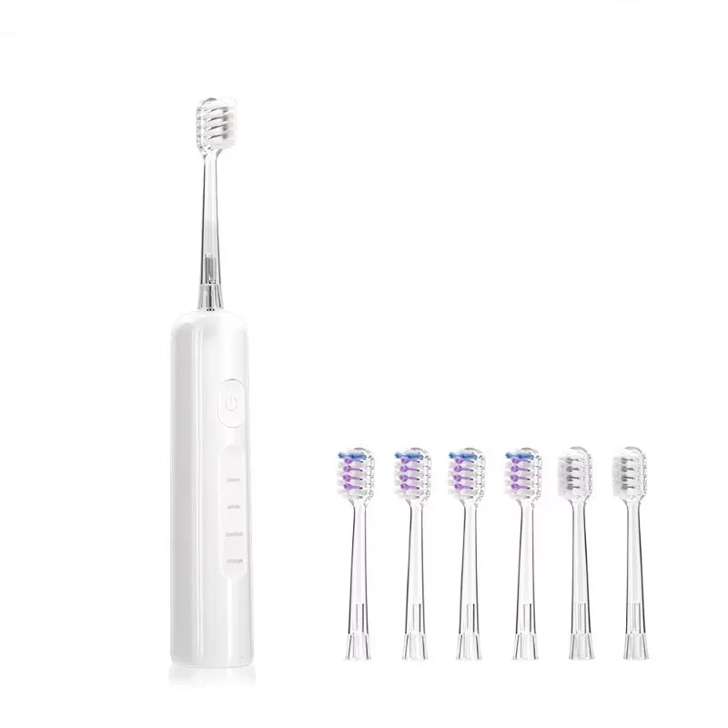 

Smart Travel Electric Toothbrush with 6 Brush Heads Rechargeable Dental Care Whitening Scanning Vibrating Wave Toothbrushes