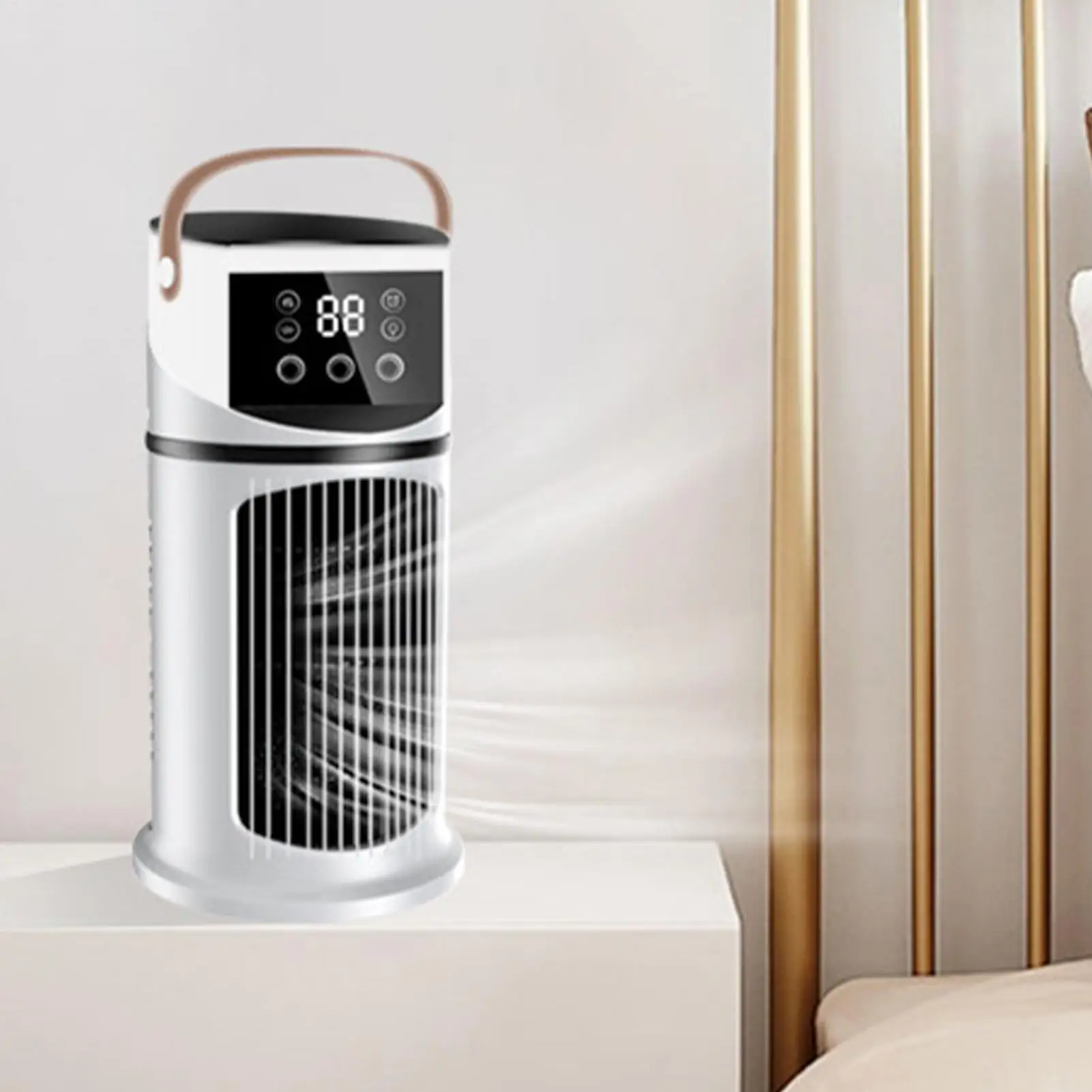 Desktop Air Conditioner Room Portable Air Conditioner Fan Adjustable Misting Cooler with LED Light for Bedroom Dormitory Reading