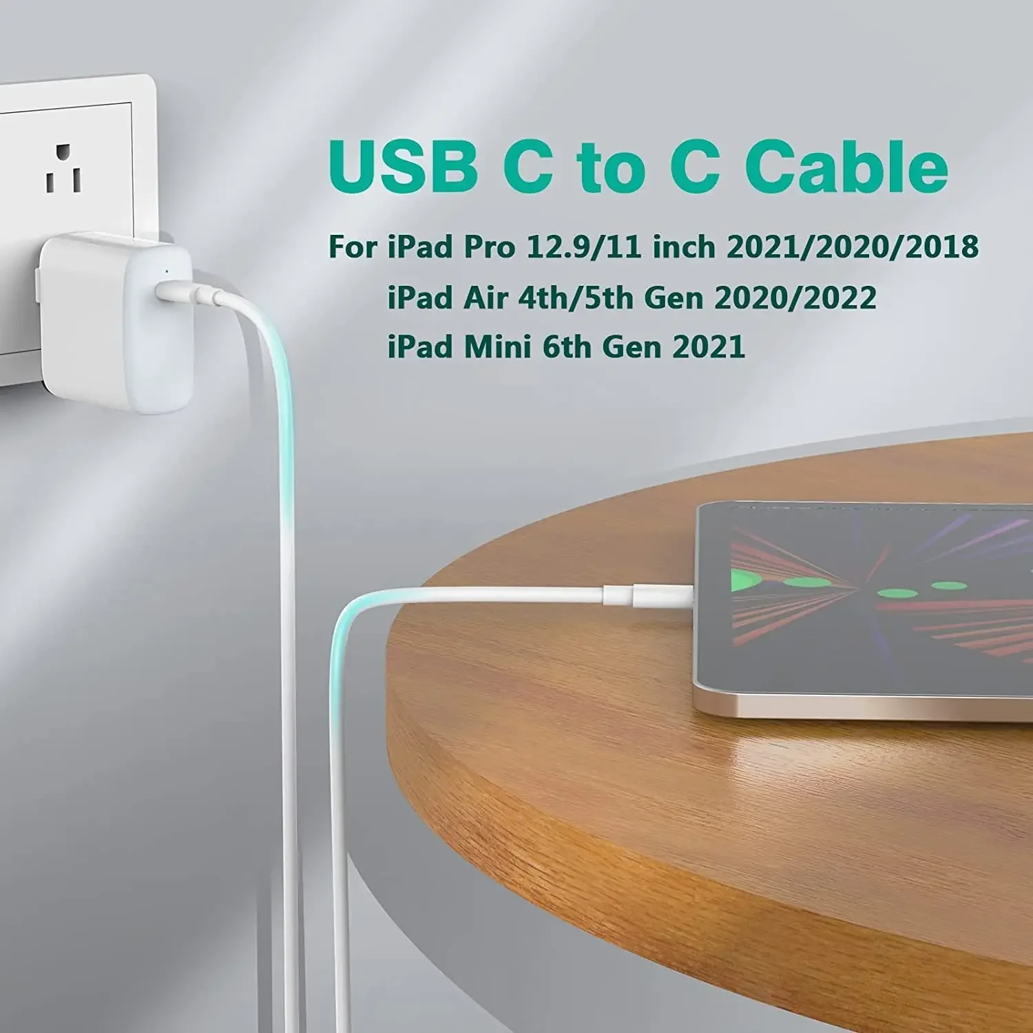 3X 60W típusa C gyorsan töltés Palládium USB C hogy C Vezeték számára IPhone 15/ipad pro/macbook