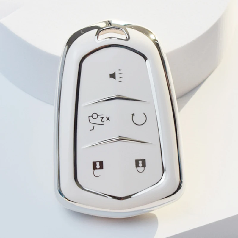 Para cadillac esv escalade cts xts srx ats ct5 xt5 xt6 xls 6d chapeamento tpu carro remoto chave caso capa protetora escudo fob