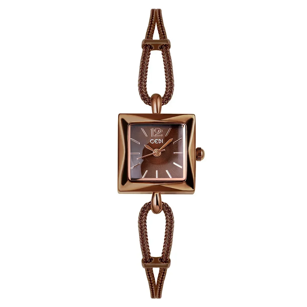 GEDI Women Watch New Minimalist Elegant Ladies Ins Chic Design Bracelet Watch Square Waterproof Quartz Clock Reloj Para Mujer
