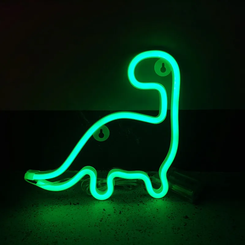 Dinosaur Neon Light Christmas Decoration Pendant LED Neon Sign Lamp Festival Atmosphere Bedroom Party Home Decor Adult Kid Gift