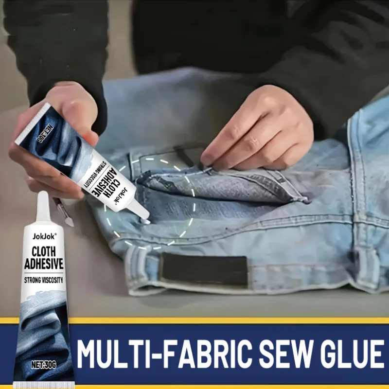 Washable Transparent Fabric Glue, Clear No Trace Repair for Denim, Clothing, Leather & Crafts, Jokjok Brand
