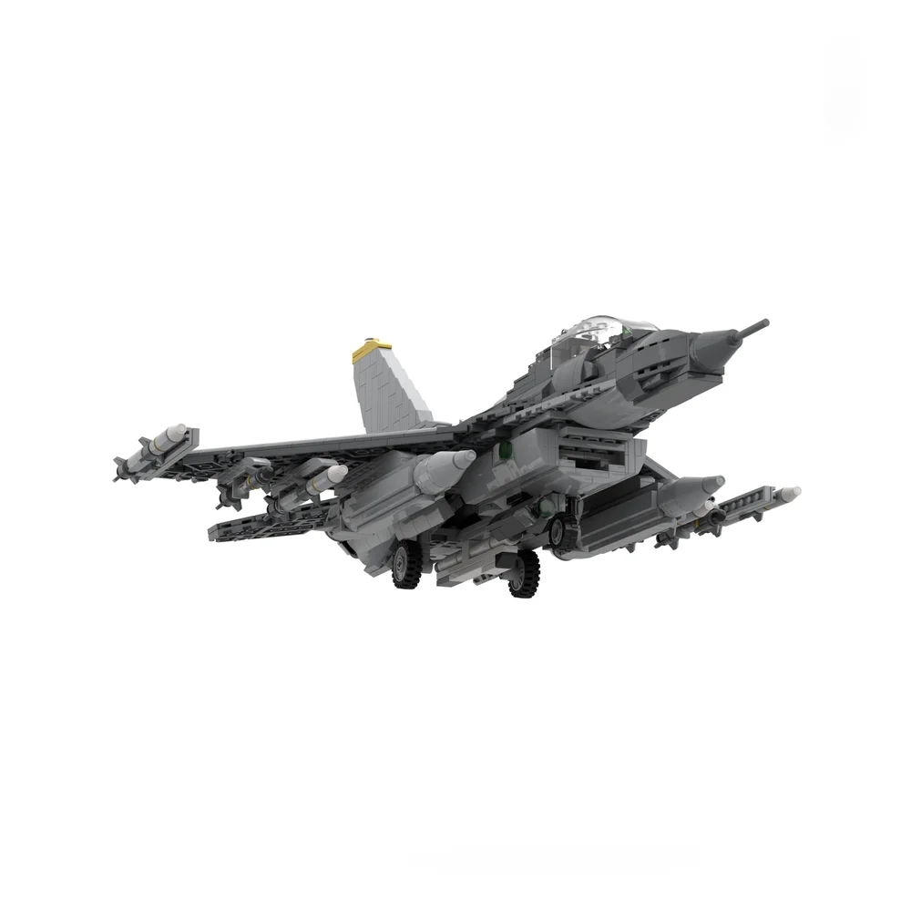 1255PCS MOC Military Weapons F16C BLK70 Missile Jet Fighter Model Building Blocks Technology Brick DIY Assembly Toy Gift