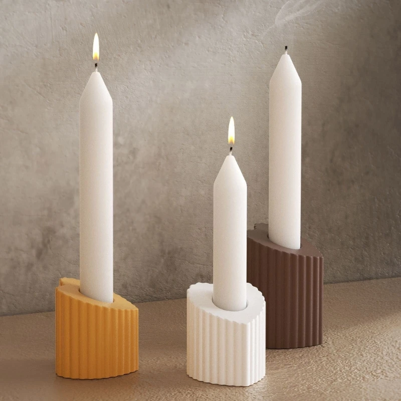 ชุดแม่พิมพ์ซิลิโคน DIY ชุดสำหรับการประดิษฐ์ผู้ถือเทียนเรซินเพิ่มสัมผัสศิลปะให้กับบ้าน decosr ด้วยการออกแบบลายเส้น y08e