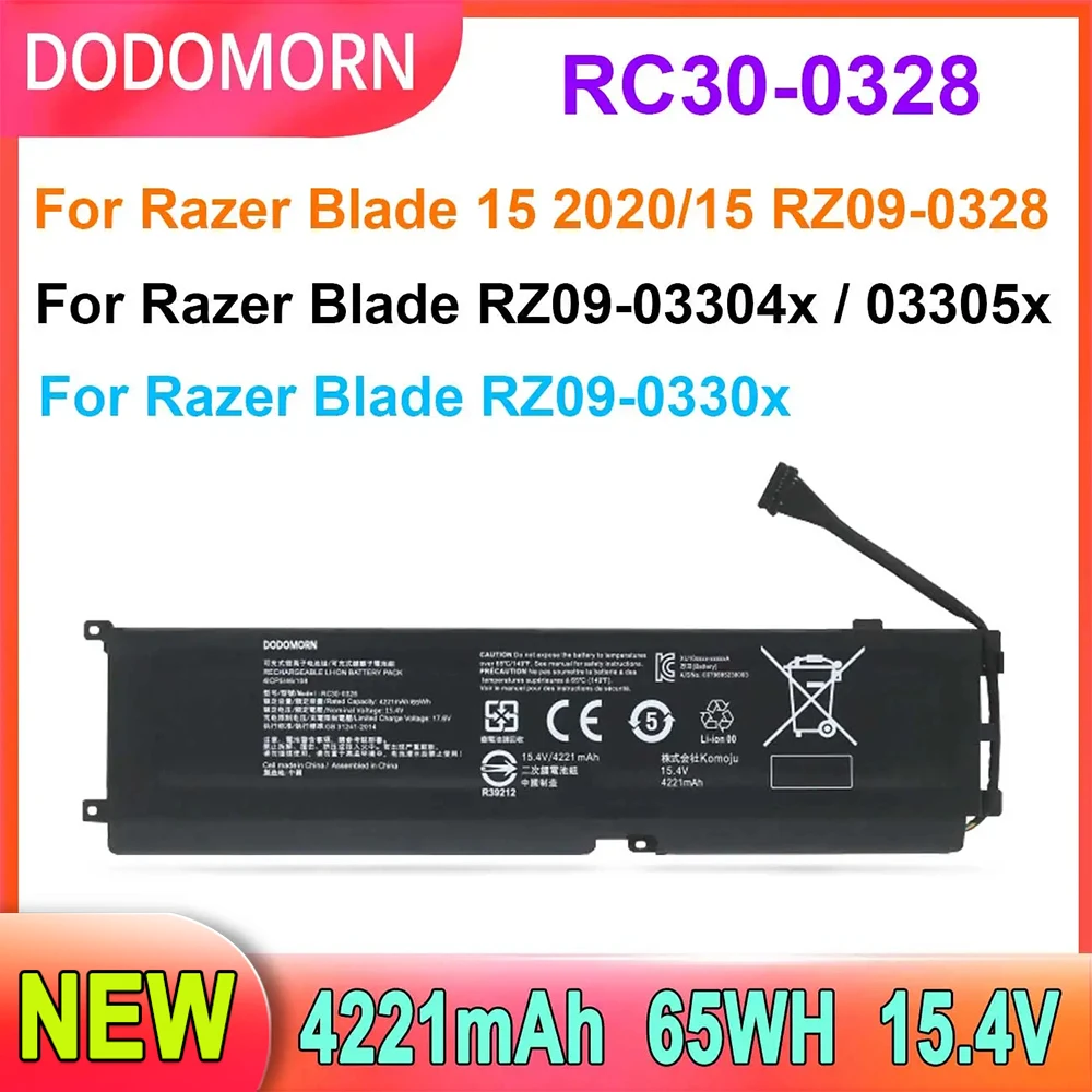 

New RC30-0328 Laptop Battery For Razer Blade 15 2020 RZ09-0328 RZ09-03304x RZ09-03305x RZ09-0330x 15.4V 65WH 4221mAh HighQuality