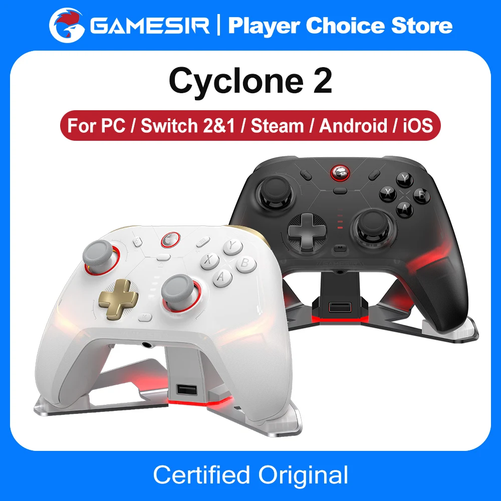 GameSir Cyclone 2 Bluetooth Controller PC Gamepad for Nintendo Switch 2/1 Controle Windows Steam IOS Android Wireless Joystick