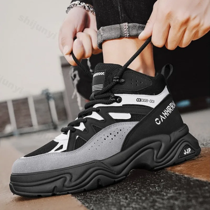 2025 Autumn New High Top Fashion Versatile Thick Soled Casual Shoes for Man Mesh Breathable Comfortable Niche Chunky Short Boots - view 5