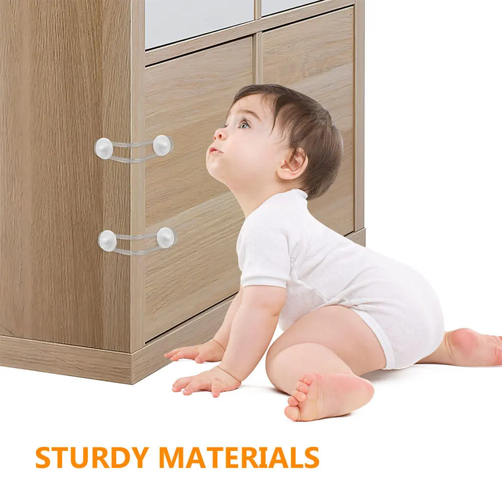 

6pcs Cabinet Safety U-Shaped Childproof Locks Easy Install Drawer Cupboard Locks Durable Pet Resistant Deformation