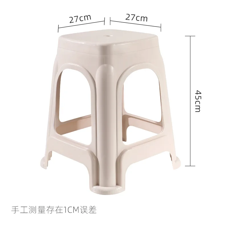 0623 Dining table chair square stool round stool bench plastic extra thick stool high stool