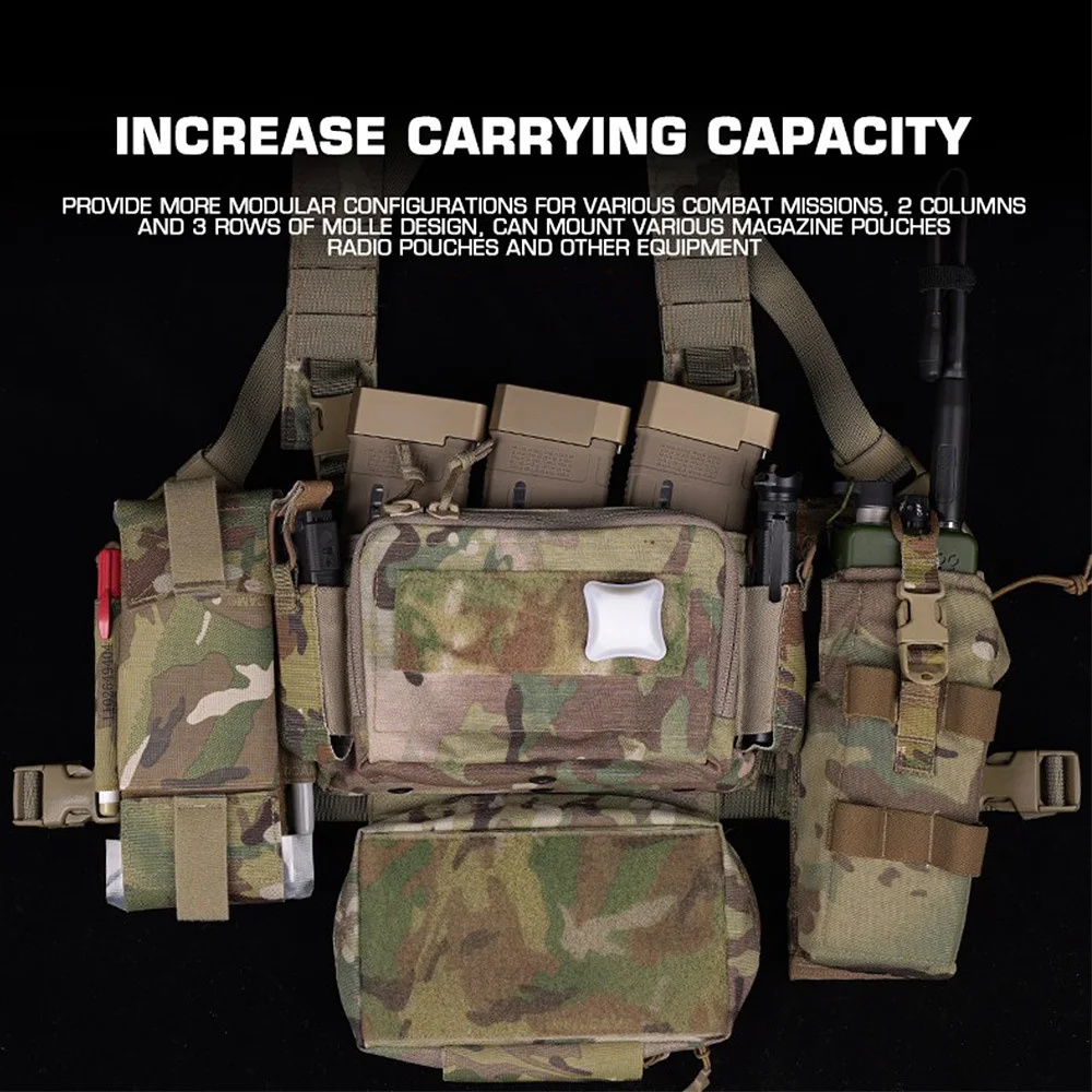 DulChest Rig-Panneau d'entrée latéral florax, une paire pour D3CRM, D3CRX, D3CH, SEP, accessoires MOLLE, crochet G en expansion, équipement Airsoft