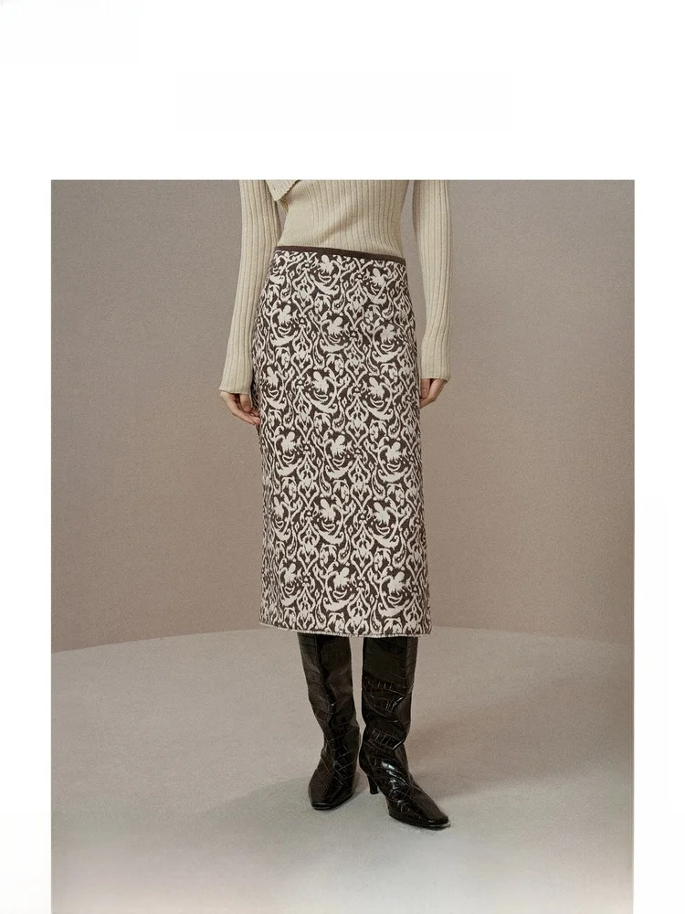 

Ретро-юбка с вышивкой и бахромой, приталенная, с завышенной талией, А-силуэт, зимняя новинка, расклешенная юбка для женщин, для повседневной носки