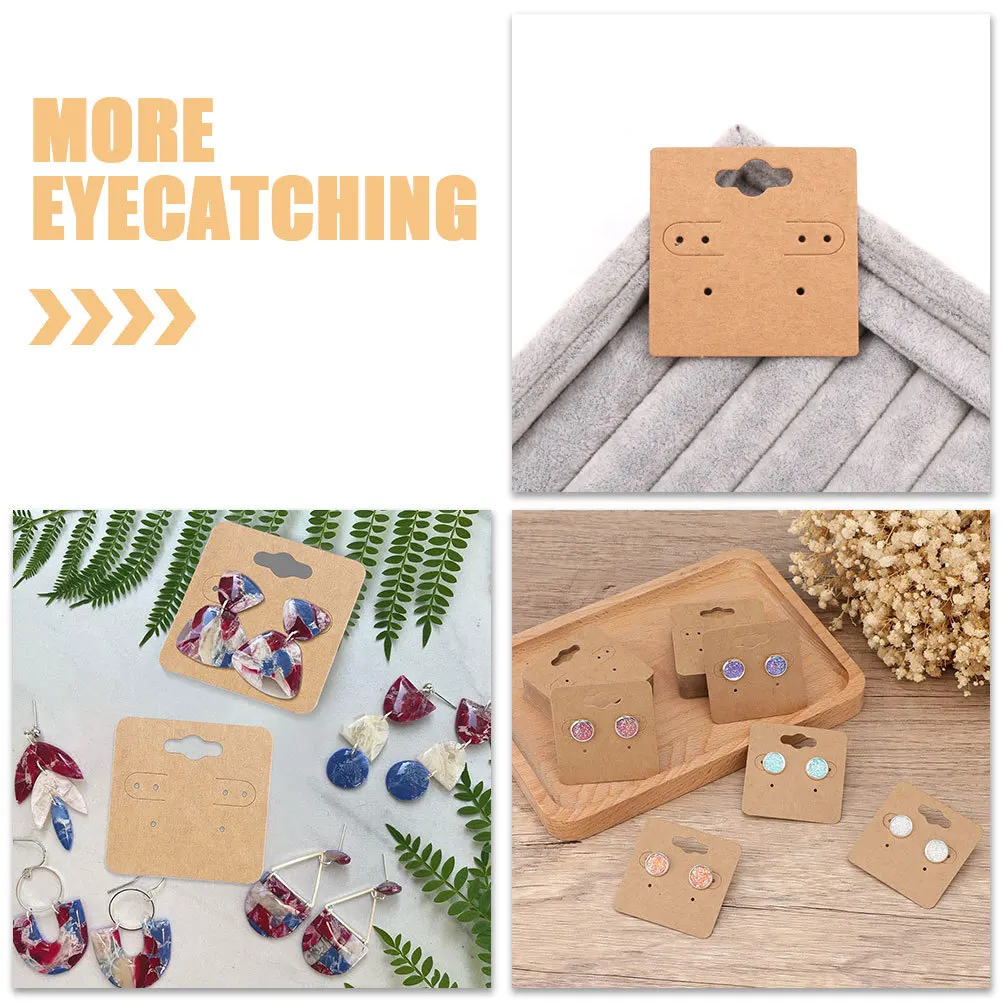 100 قطعة بطاقات عرض القرط كرتون التعبئة والتغليف ثقوب مثقوبة فارغة حامل مجوهرات التجزئة بيع بطاقات القرط بطاقة #5