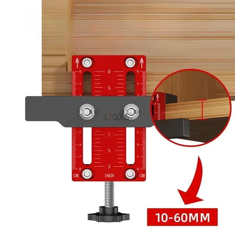 Imagem -02 - Suporte de Gabarito para Porta de Armário Braçadeira de Braço Integrada de Alumínio Moldura Facial Ferramenta Auxiliar sem Moldura de Instalação Diy