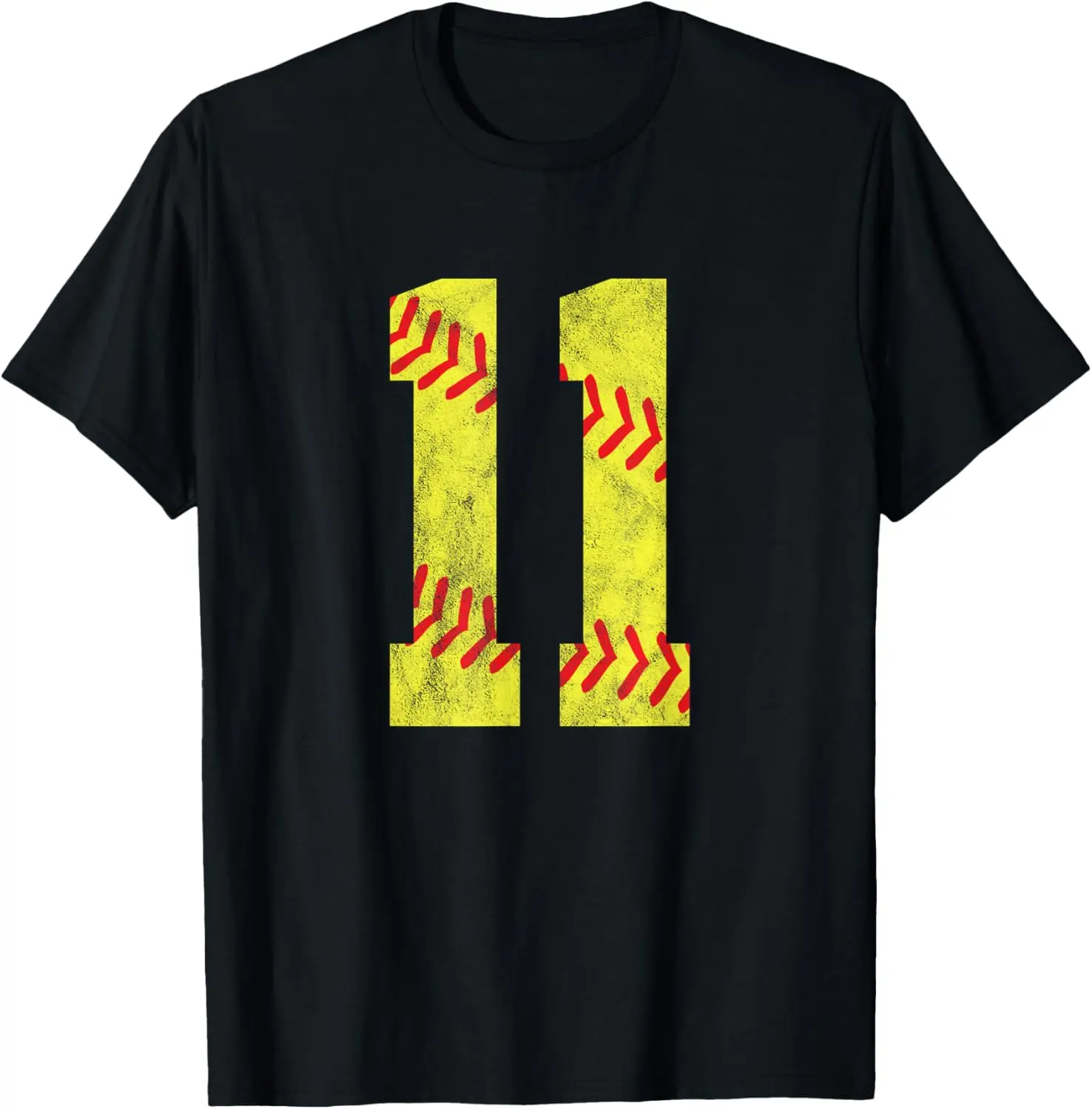 Softball Number 11 Eleven 11th Birthday T-Shirt
