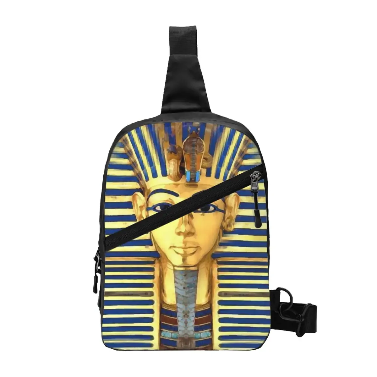 Casual Oude Egyptische Hiërogliefen Crossbody Sling Rugzak Mannen Egypte Symbool Schouder Borst Tassen Voor Reizen Fietsen