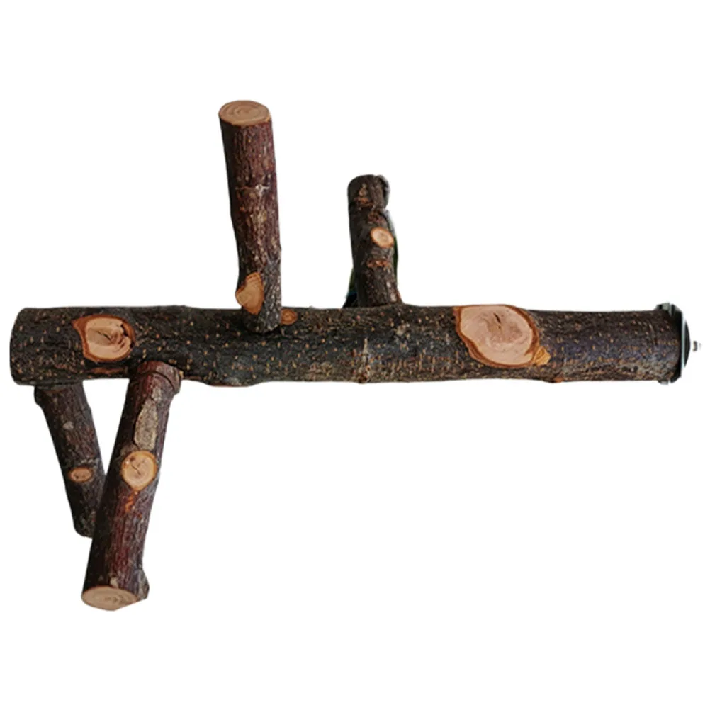 

Natural Wood Parrot Perch Cage Bird St Hanging Toy Small Birds Easy Install Durable Cleanable Branch Wooden Aviary Accessories