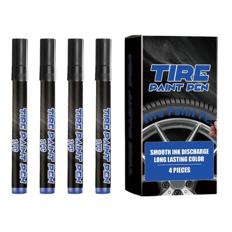 

Car Tire Paint Pen Set Of 4 Tire Drawing Pens Long-Lasting Car Graffiti Pen Oil-Based Tire Drawing Pens Quick Dry For Car Tires