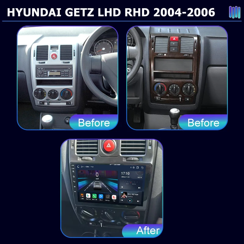 AI VOICE roadivox Android car radio for HYUNDAI GETZ LHD RHD 2004-2006 stereo Navigation video Multimedia Player tape recorder
