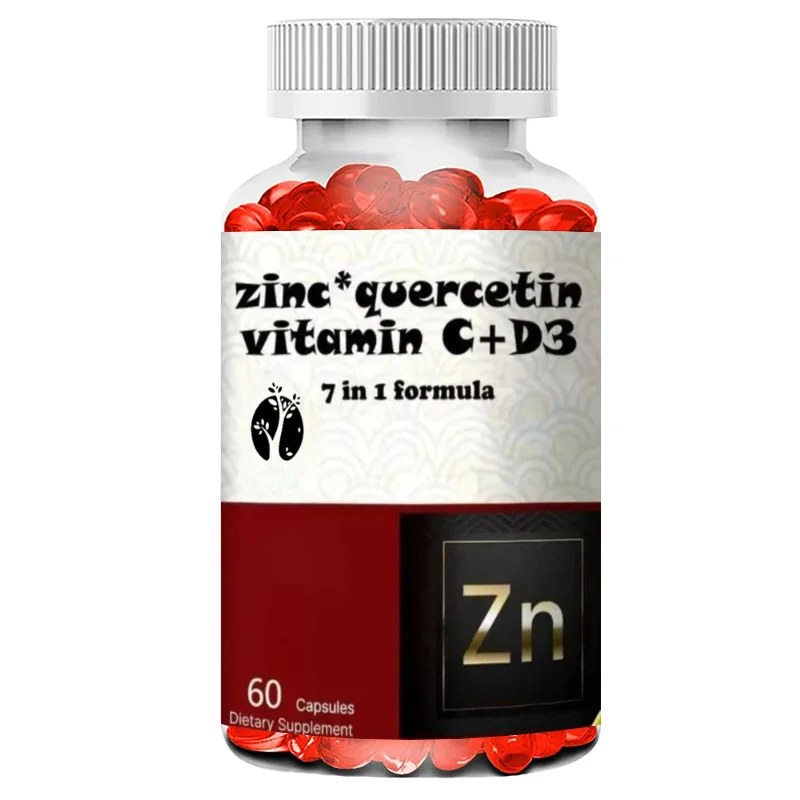 

Quercetin 1000mg+Zinc 50mg+Vitamin C 250mg+Vitamin D3 5000IU - Immune Health Support 60 Capsule