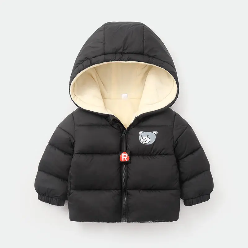 New Kid Cartoon Children Down Cotton Jacket Extra Fleece Thickening Fleece-lined Sleeve Winter Warm Coat Wholesale Cotton Jacket