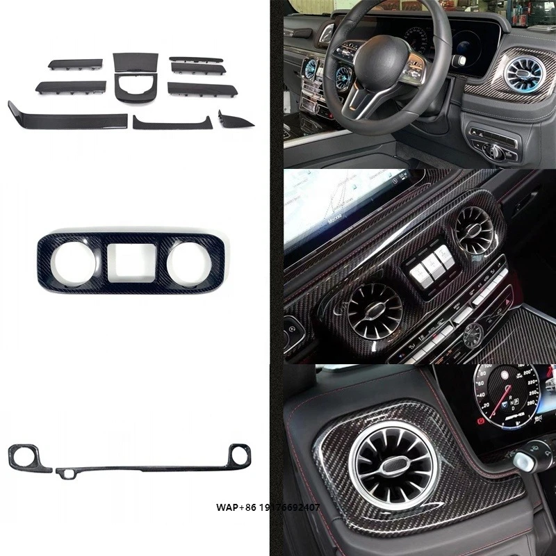W464 Interiors 13-PCS Set Dry Carbon Material High Quality G Class G63 G500 G450D Interiors Kit Car Accessories Auto Parts