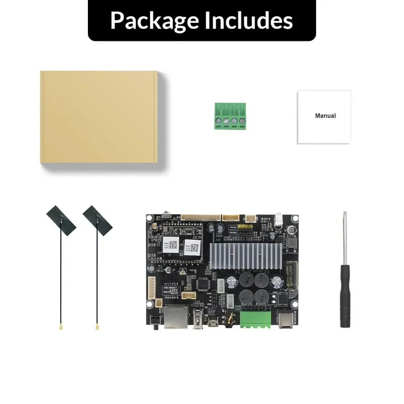 

Arylic Up2Stream Amp V4 Hi-Res Stereo WiFi Streaming Amplifier Board, Multiroom Audio Wireless Playback for Home Audio Systems