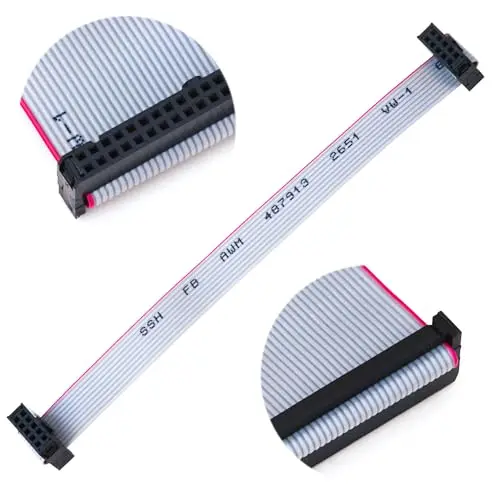 2.54mm IDC Flat Ribbon Cable , FC 10-Pin Female to Female IDE Extension Cable 30cm 5PCS (FF10-30cm-5Pcs)