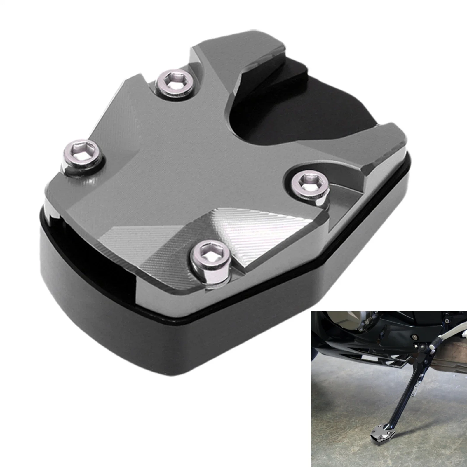 

Motorcycle Bikes Kickstand Extender Foot Side Stand Aluminum Extension Pad Support Plate Bracket Motorcycle Accessories