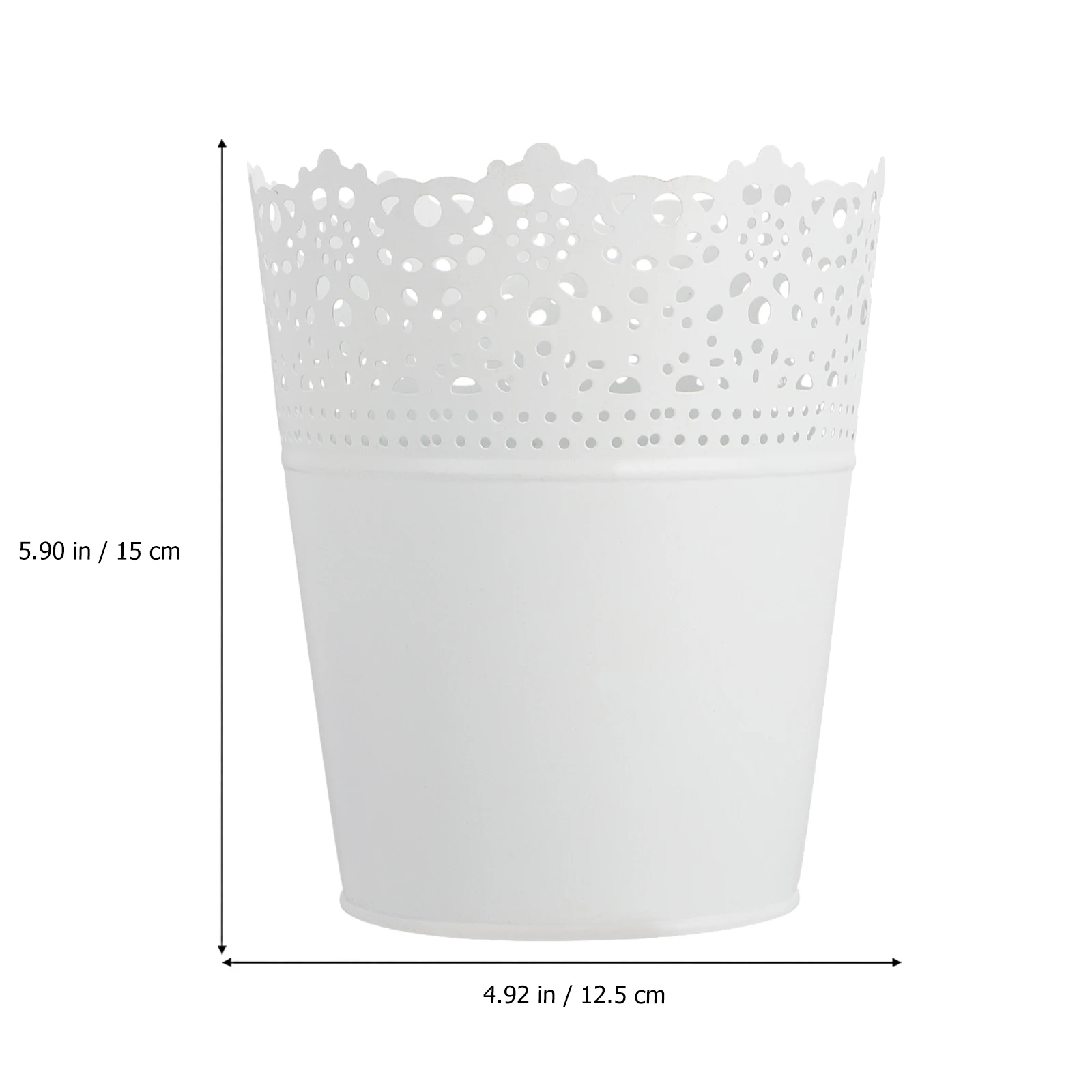 

2Pcs Lace Hollow Iron Flower Buckets Practical Flower Arrangement Container Plant Pots Makeup Storage Organizer