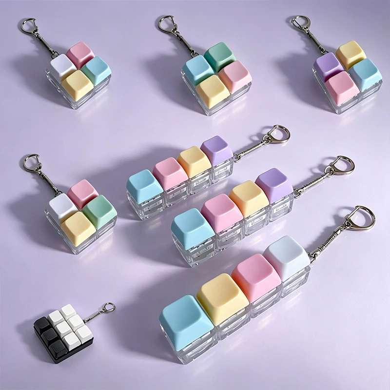 Mechanical Keycap Fidget Toy Mini No Light 4 Keys 9 Keys Detachable Fast Rebound Decompression For Adults Office Anxiety Relief
