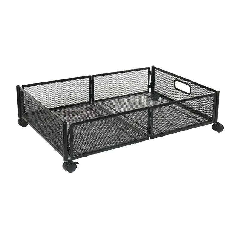 Foldable Bed Bottom Storage Rack Iron Storage Box with Wheels Under The Sofa Under Bed Storages Drawer Storage Basket