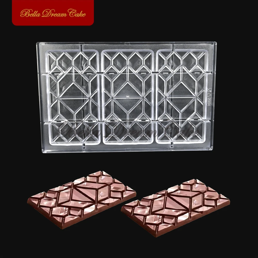 Geometric Gem Design Polycarbonate Chocolate Mold DIY Truffle Praline Candy Mould Valentine's Day Cake Decorating Tools Bakeware