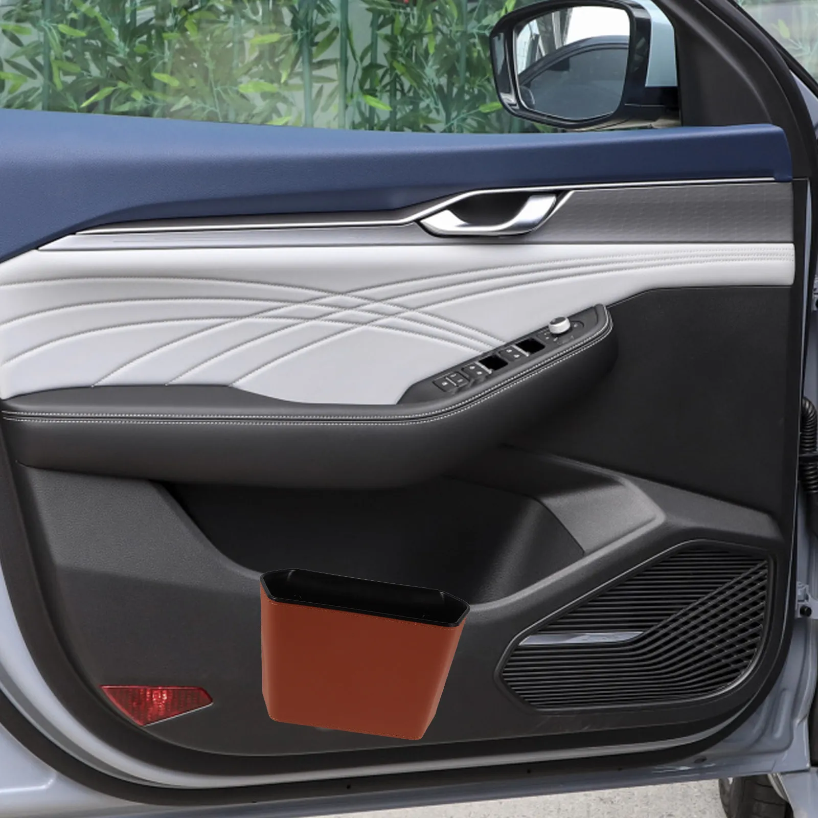 Vehicle Trash Can Bin Small Removable Clip on Car Garbage Container Leakproof Waterproof Hanging Trash Can for Suv Truck