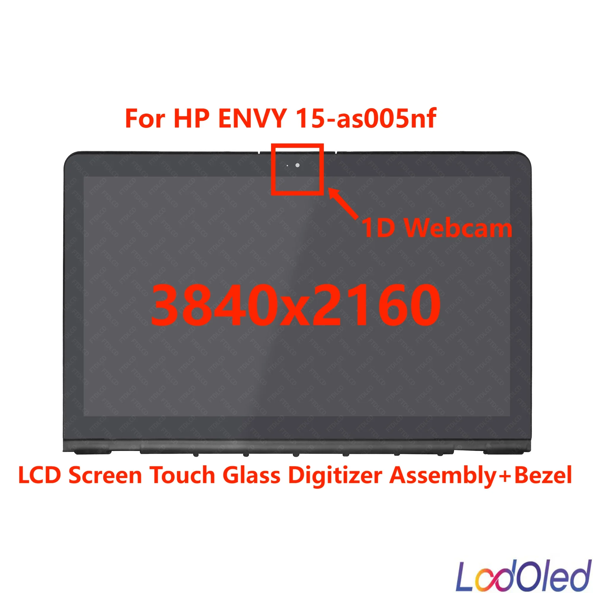 

15.6-дюймовый FHD/UHD экран для HP ENVY 15-as005nf, сенсорный ЖК-дисплей в сборе с рамкой, 30/40 контактов, 60 Гц