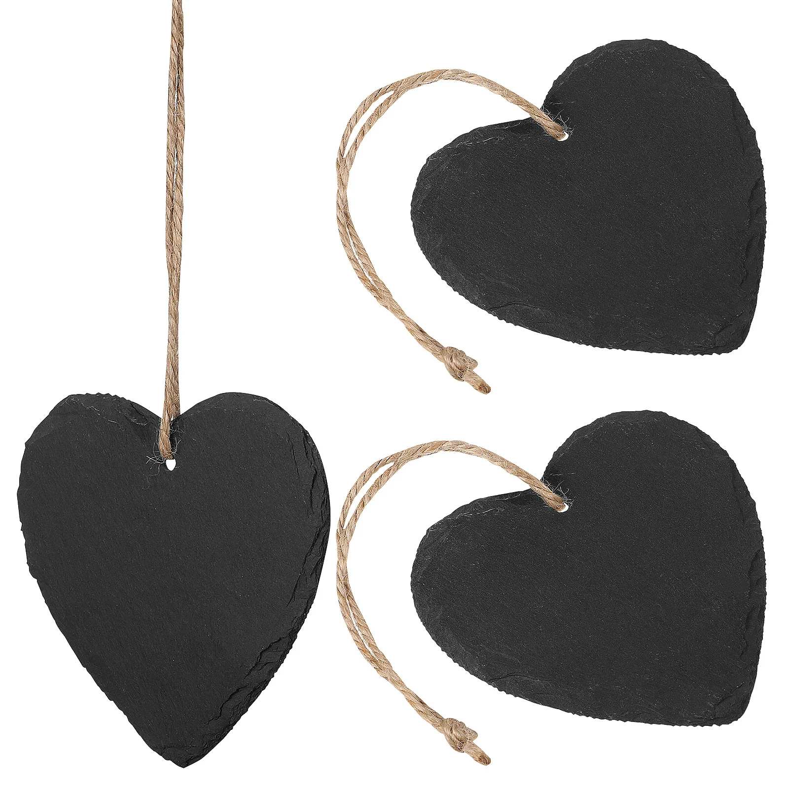 

3Pcs Label Tags Heart Shape Jute Rope Hanging Plates Multipurpose Food Price Plant Marker Garden Sign
