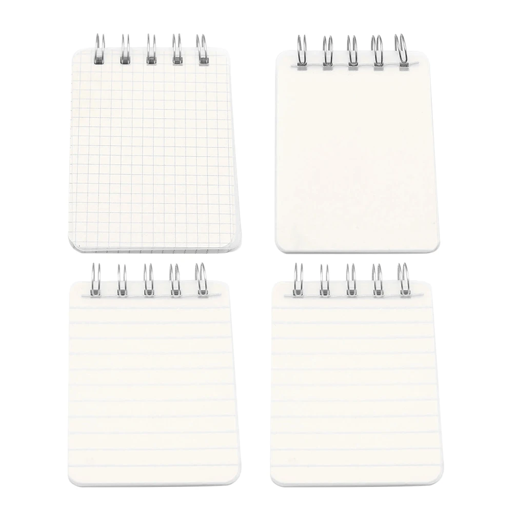 

4 Pcs Mini Coil Writing Pads A7 Size Waterproof Notepad School Memo Legal Pad 80 Pages Lined Blank Grid Paper Sturdy Compact