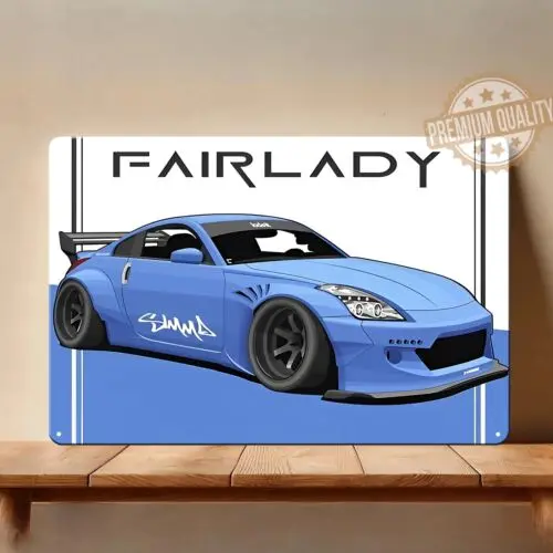 350Z Fairlady Auto-Metallposter – Sammlerstück, Größe: 8 x 12 Zoll, Aluminium