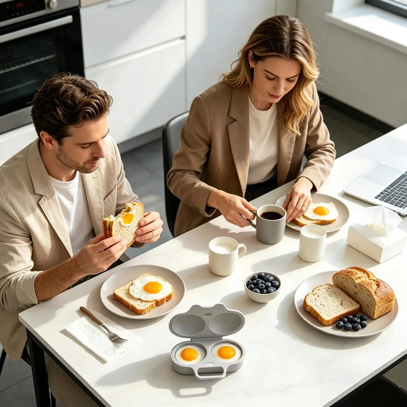 Food Grades Plastic Microwave Egg Cooker Kitchen Cooking Mold Easy To Clean Egg Steamer Portable Heat Resistant Steamed Egg Box