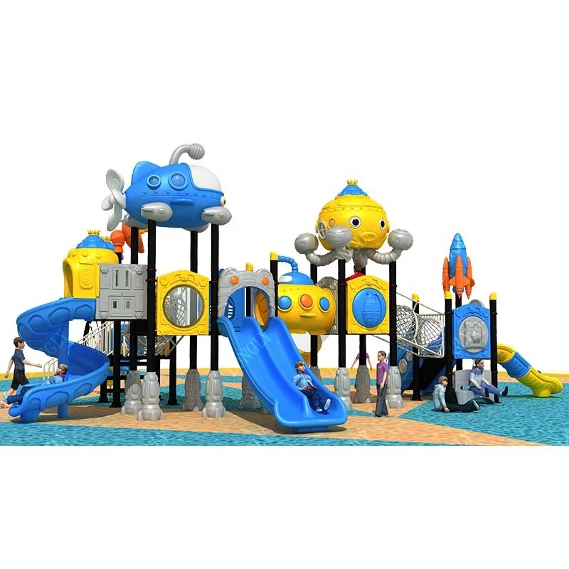Hot-sale Kids Customized Size LLDPE Plastic Slide Outdoor Playground Equipment for School Residential & Garden Use High Capacity
