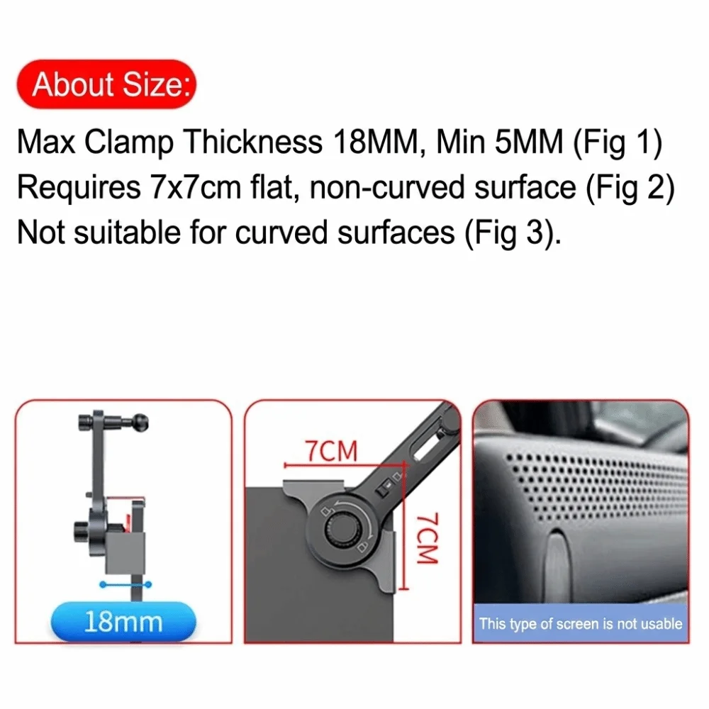 Car Central Screen Magnetic Car Phone Holder 360° Rotatable Secure Grip Car Monitor Mount Corner Holder Anti-Shake Car Holder