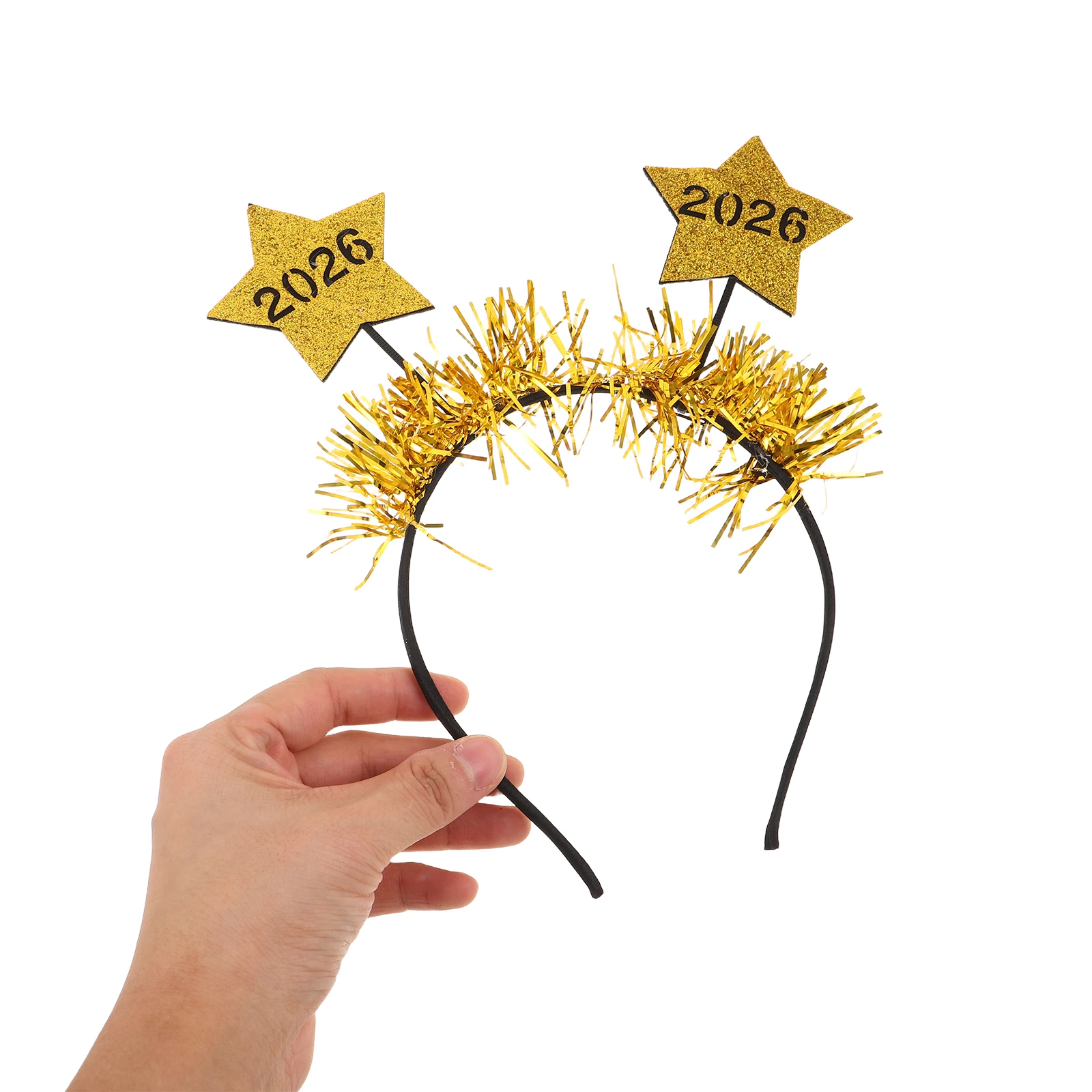 

3pcs New Year Headband Set Glitter Star Bopper Tinsel Hair Accessories Women Holiday Party Supplies 2026 Eve Celebration Tiara