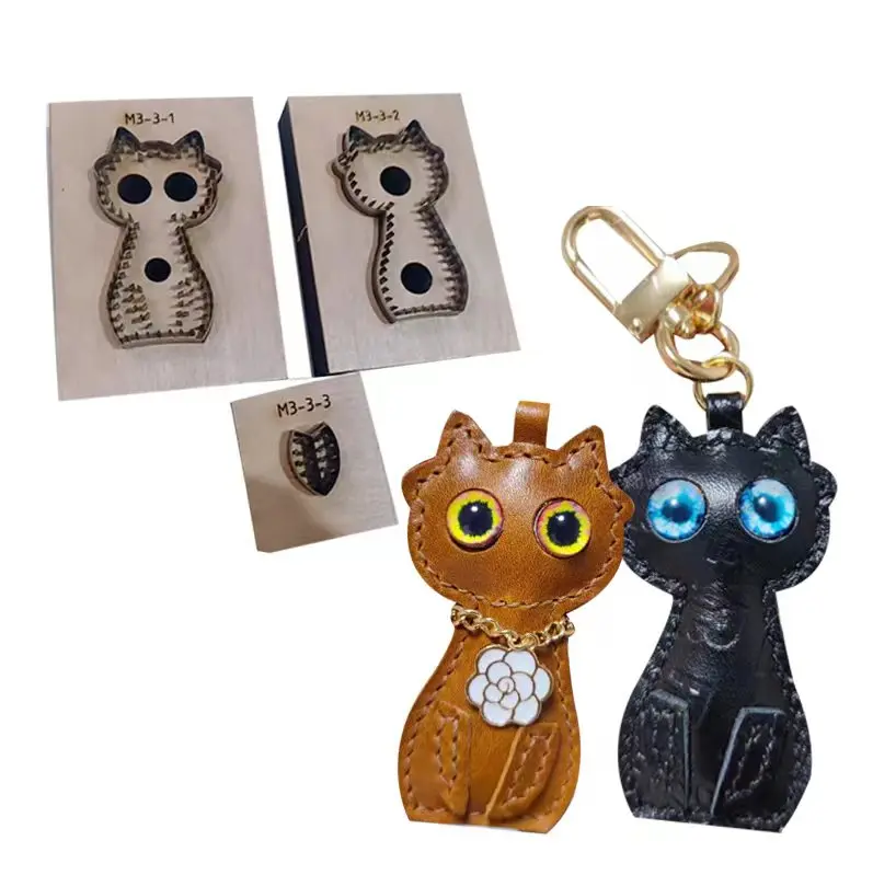 

Брелок с большими глазами кота, кулон, высечка, форма для сумки, кулон, форма для резки, изделия из кожи ручной работы, высечка, форма для изготовления на заказ