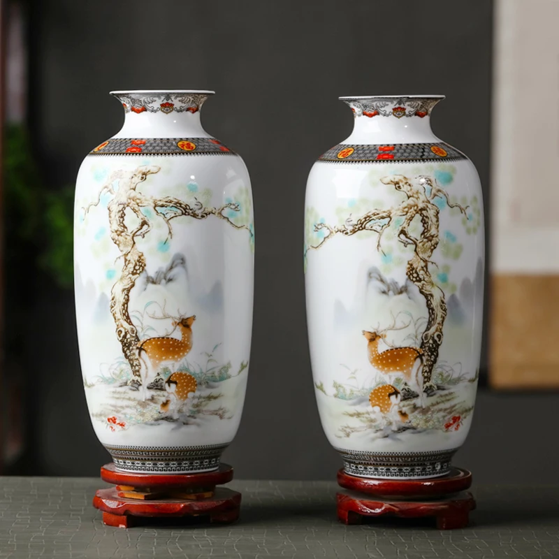 

Ceramic vase three-piece decorative hanging plate geometric pattern printing and dyeingsimple livingroom modern new Chinese home