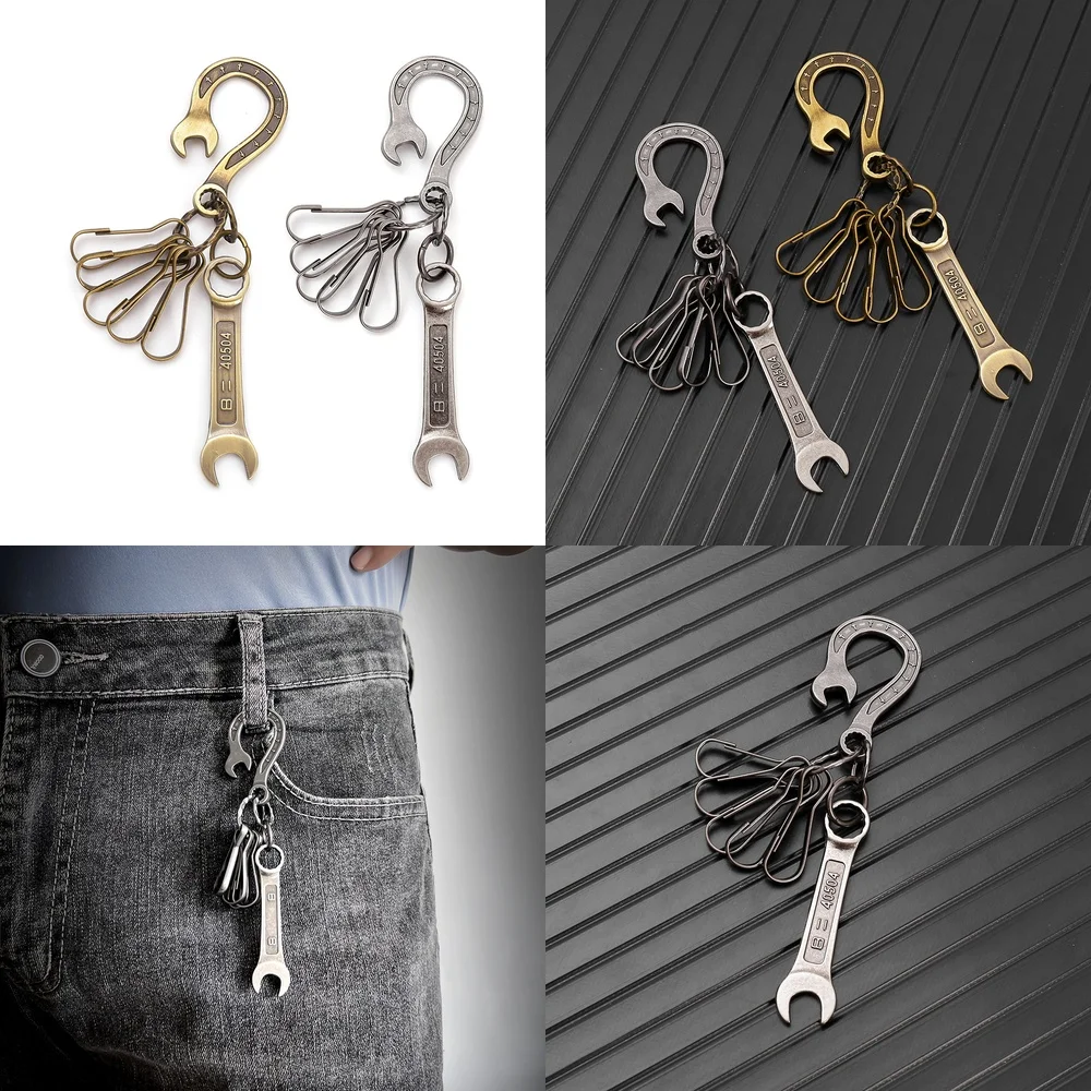 New Hip Hop Style Pants Chain for Men Vintage Wrench Pendant Keychain for Workwear Jeans Trouser Accessories Tool Key Ring