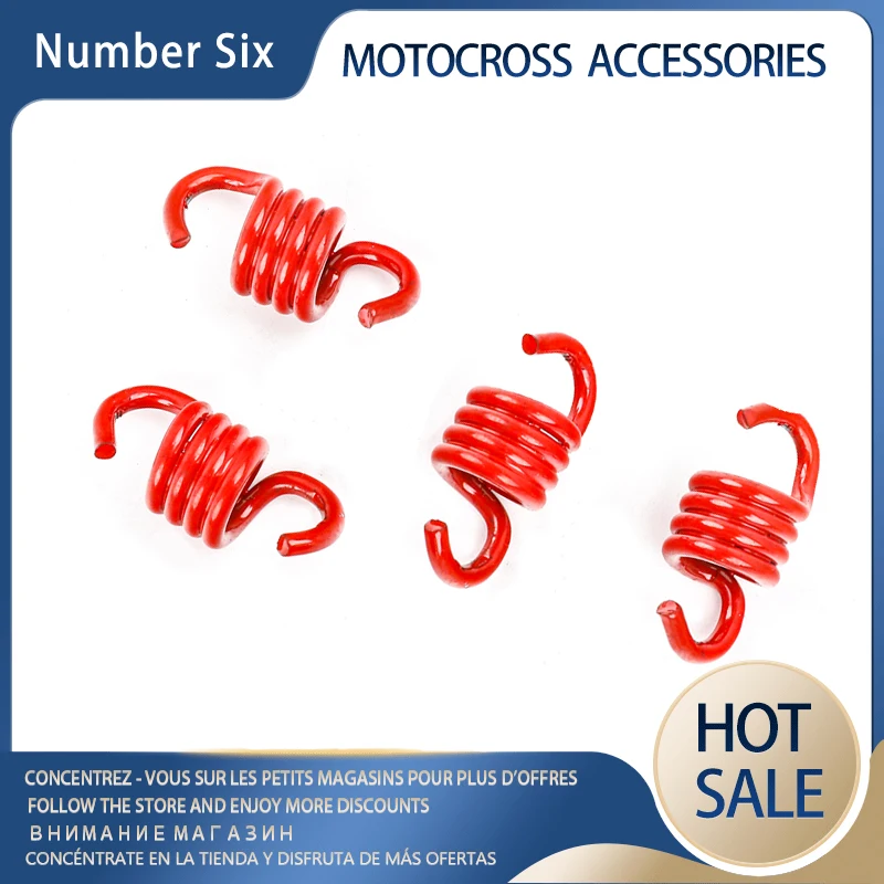 4 Pcs Red Springs For Racing Heavy Duty 2 Stroke Clutch Pads 43cc 47cc 49cc Engine Pocket Dirt Bikes ATV Quad Crosser