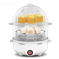 Electric Egg Cooker Double Multifunction Layers Egg Boiler Corn Milk Rapid Breakfast Cooking Egg Steamer Appliances Kitchen