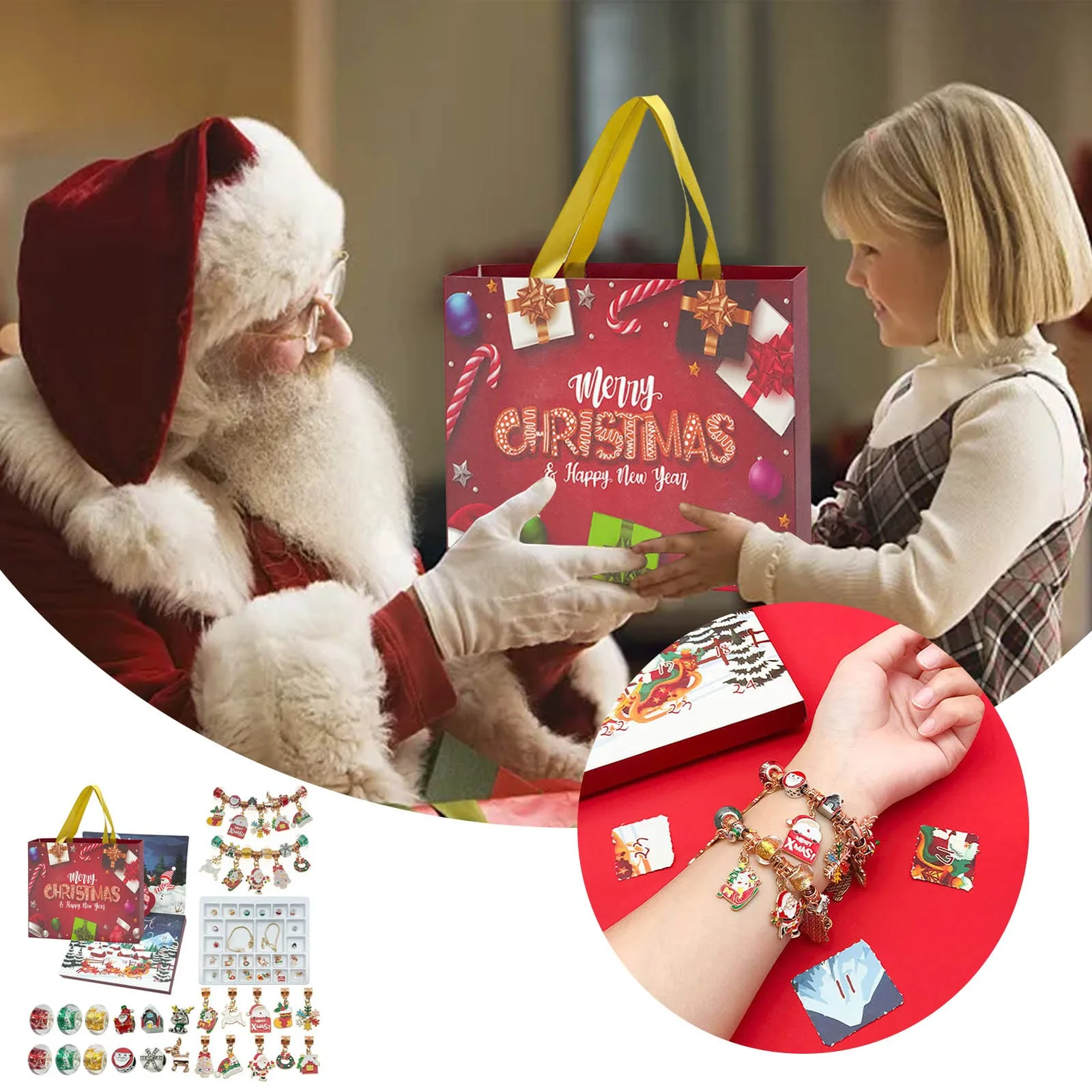 25 Days of Christmas Countdown Christmas Advent Calendar Bracelets For Girls 24 Days Xmas Countdown Cute Kitchen Timer Kids
